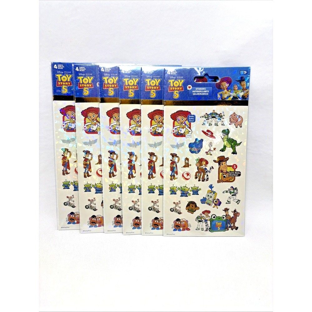 Sandylion 4 Packs Sheet Sticker Disney Pixar Toy Story 5 Lot Of 6 Woody Buzz